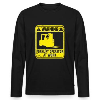 Conducteur de chariot élévateur Opérateur de chariot élévateur élévateur - T-shirt manches longues Premium bio Homme - noir - Devant - Nico (187cm)