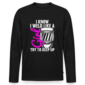 Welding Welder Welders - Men's Premium Organic Long Sleeve Shirt - black - Front - Nico (187cm)