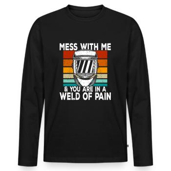 Welder Welding Welders - Men's Premium Organic Long Sleeve Shirt - black - Front - Nico (187cm)
