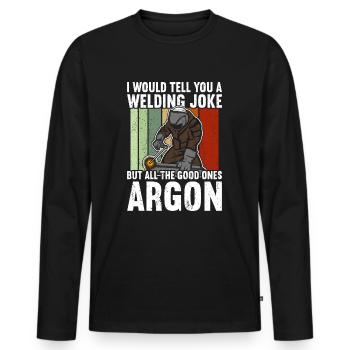 Welding Welders Welder - Men's Premium Organic Long Sleeve Shirt - black - Front - Nico (187cm)