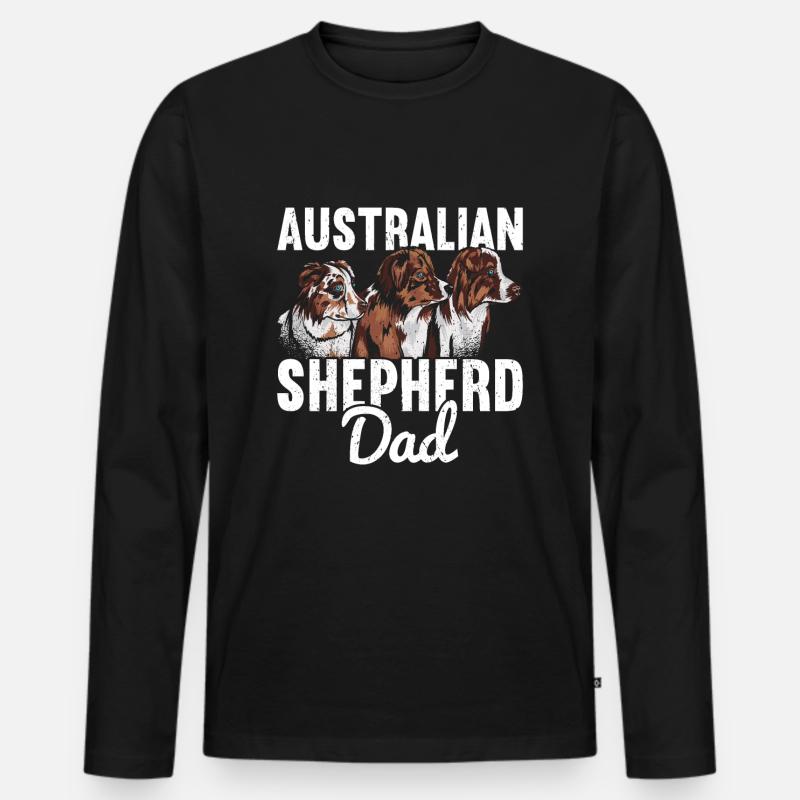 Australischer Schäferhund - Männer Premium Bio Langarmshirt - Schwarz