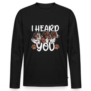 Australian Shepherd Dog - Men's Premium Organic Long Sleeve Shirt - black - Front - Nico (187cm)