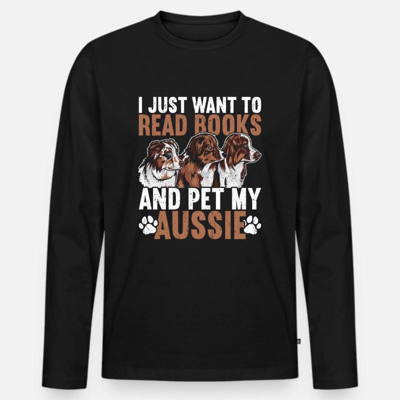 Australischer Schäferhund - Männer Premium Bio Langarmshirt - Schwarz