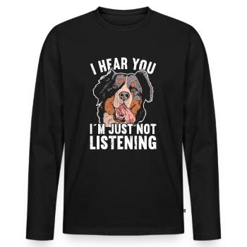 Berner Sennenhund - Männer Premium Bio Langarmshirt - Schwarz - Vorne - Nico (187cm)