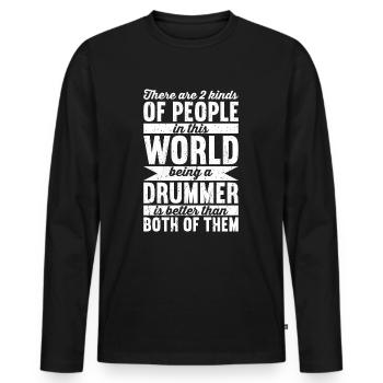 Schlagzeuger Schlagzeuger Schlagzeuger Schlagzeuger - Männer Premium Bio Langarmshirt - Schwarz - Vorne - Nico (187cm)