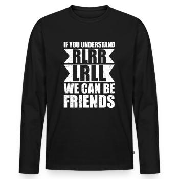 Schlagzeuger Schlagzeuger Schlagzeuger - Männer Premium Bio Langarmshirt - Schwarz - Vorne - Nico (187cm)