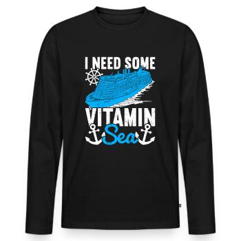 Bateau de croisière Croisière Vacances Croisière en famille - T-shirt manches longues Premium bio Homme - noir - Devant - Nico (187cm)