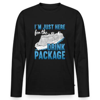 Croisière Croisière Vacances Croisière en famille - T-shirt manches longues Premium bio Homme - noir - Devant - Nico (187cm)