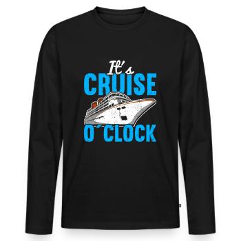 Croisière Croisière Vacances Croisière en famille - T-shirt manches longues Premium bio Homme - noir - Devant - Nico (187cm)