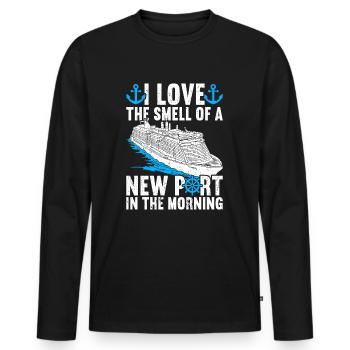 Croisière Croisière Vacances Croisière en famille - T-shirt manches longues Premium bio Homme - noir - Devant - Nico (187cm)