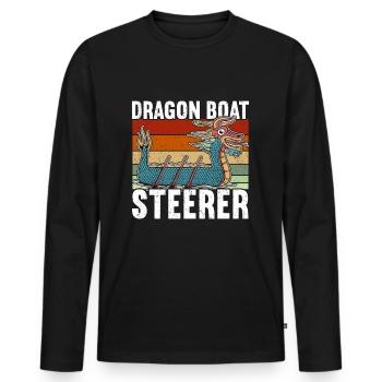 Dragon Boat - Men's Premium Organic Long Sleeve Shirt - black - Front - Nico (187cm)