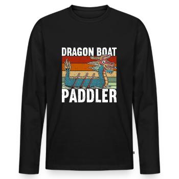 Drachenboot - Männer Premium Bio Langarmshirt - Schwarz - Vorne - Nico (187cm)