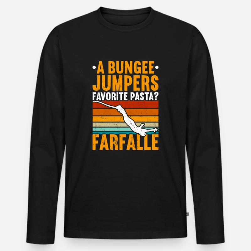 Bungee-Jump Bungee-Jumping - Männer Premium Bio Langarmshirt - Schwarz