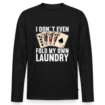 Poker - T-shirt manches longues Premium bio Homme - noir - Devant - Nico (187cm)