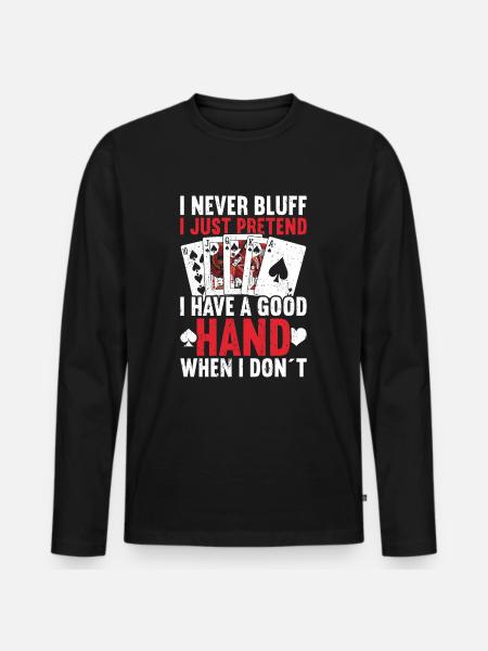Poker - Männer Premium Bio Langarmshirt - Schwarz