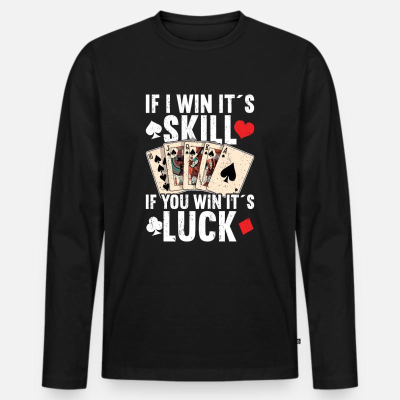 Poker - Männer Premium Bio Langarmshirt - Schwarz