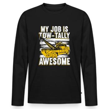 Conducteur de dépanneuse - T-shirt manches longues Premium bio Homme - noir - Devant - Nico (187cm)