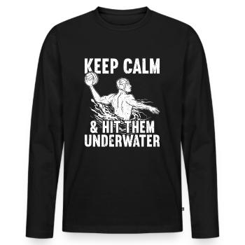 Wasserball Wasserball - Männer Premium Bio Langarmshirt - Schwarz - Vorne - Nico (187cm)