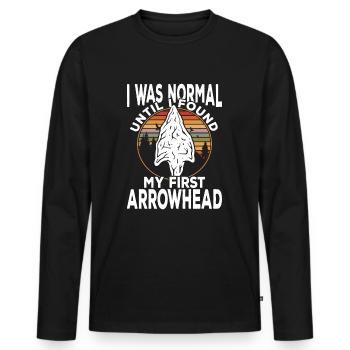 Pfeilspitzenjagd - Männer Premium Bio Langarmshirt - Schwarz - Vorne - Nico (187cm)