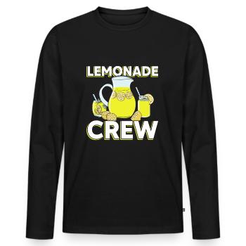 Stand de limonade citron - T-shirt manches longues Premium bio Homme - noir - Devant - Nico (187cm)