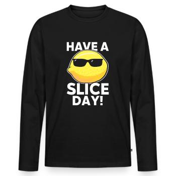 Stand de limonade citron - T-shirt manches longues Premium bio Homme - noir - Devant - Nico (187cm)
