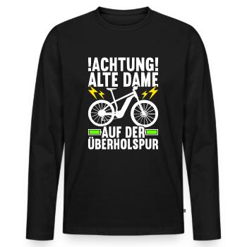 E-Bike E Bike Elektrofahrrad Elektrorad - Männer Premium Bio Langarmshirt - Schwarz - Vorne - Nico (187cm)