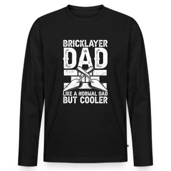 Briqueteur Maçon - T-shirt manches longues Premium bio Homme - noir - Devant - Nico (187cm)