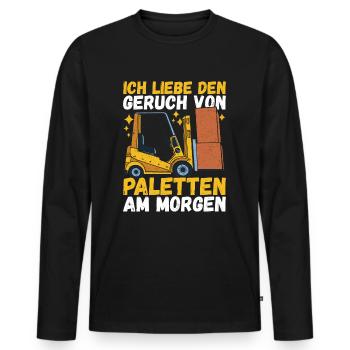 Gabelstaplerfahrer Gabelstapler Staplerfahrer - Männer Premium Bio Langarmshirt - Schwarz - Vorne - Nico (187cm)