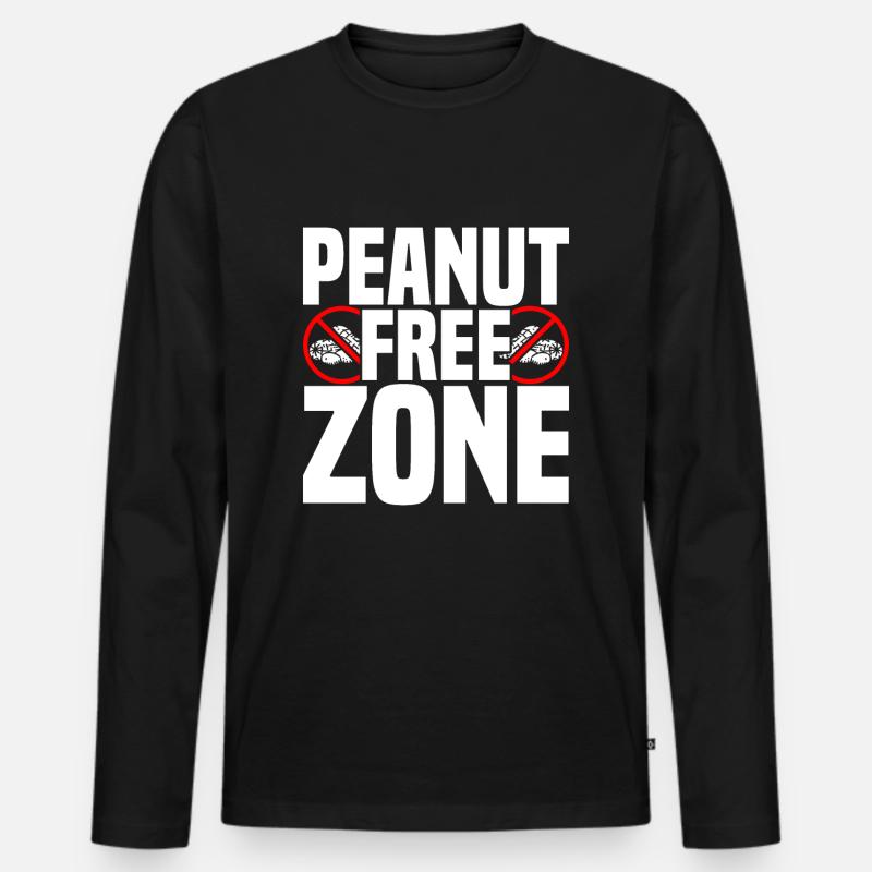 Erdnuss-Allergie Nuss-Allergie - Männer Premium Bio Langarmshirt - Schwarz