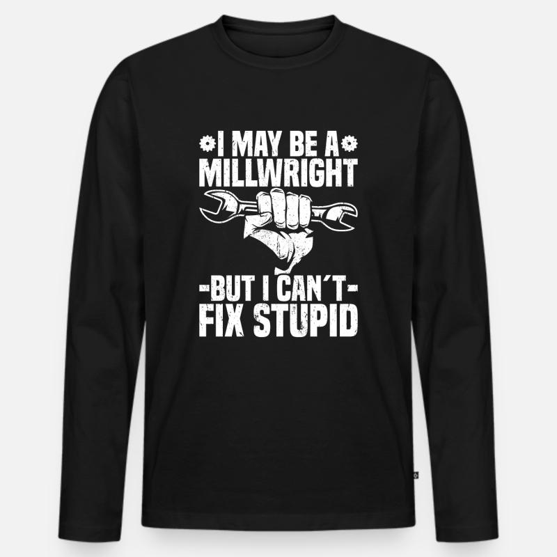 Mühlenbauer Mühlenbauer - Männer Premium Bio Langarmshirt - Schwarz