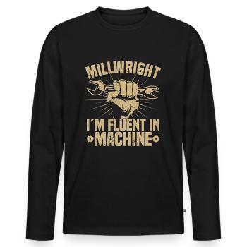 Mécanicien de chantier Mécaniciens de chantier - T-shirt manches longues Premium bio Homme - noir - Devant - Nico (187cm)