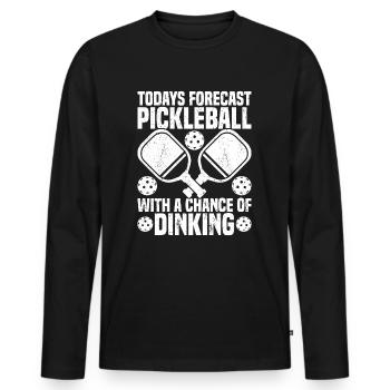 Pickleball - Men's Premium Organic Long Sleeve Shirt - black - Front - Nico (187cm)