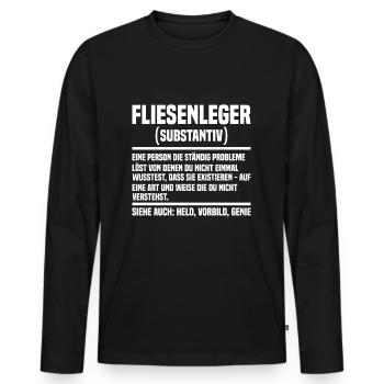Fliesenleger - Männer Premium Bio Langarmshirt - Schwarz - Vorne - Nico (187cm)