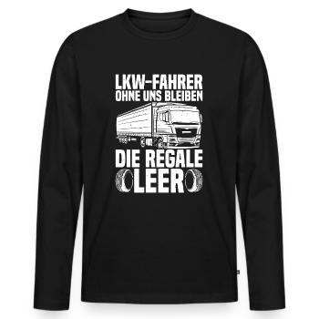 LKW Fahrer Lkw-Fahrer - Männer Premium Bio Langarmshirt - Schwarz - Vorne - Nico (187cm)
