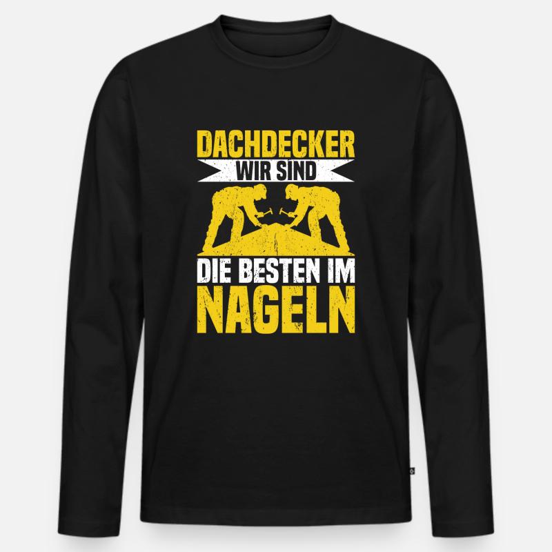 Dachdecker Nagel Dachdeckermeister - Männer Premium Bio Langarmshirt - Schwarz