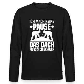 Dachdecker Dach Dachdeckermeister - Männer Premium Bio Langarmshirt - Schwarz - Vorne - Nico (187cm)