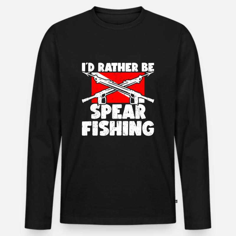 Speerfischen Speerfischer Speerfischer - Männer Premium Bio Langarmshirt - Schwarz