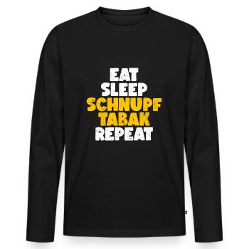 Schnupftabak - Männer Premium Bio Langarmshirt - Schwarz - Vorne - Nico (187cm)