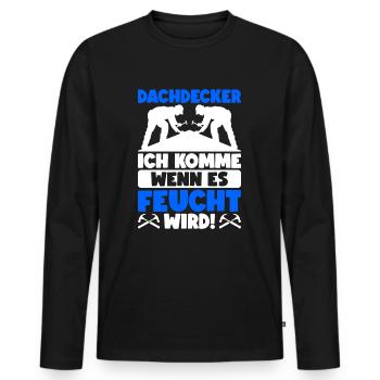 Dachdecker Dachdeckermeister Dachdecken - Männer Premium Bio Langarmshirt - Schwarz - Vorne - Nico (187cm)