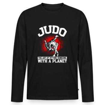 Judo Judoka Judo Gift for Judo - Men's Premium Organic Long Sleeve Shirt - black - Front - Nico (187cm)