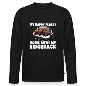 Rhodesian Ridgeback Happy Rhodesian Ridgebacks - T-shirt manches longues Premium bio Homme - noir - Devant - Nico (187cm)