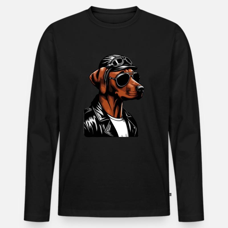 Rhodesian Ridgeback Cool Rhodesian Ridgebacks - Men's Premium Organic Long Sleeve Shirt - black
