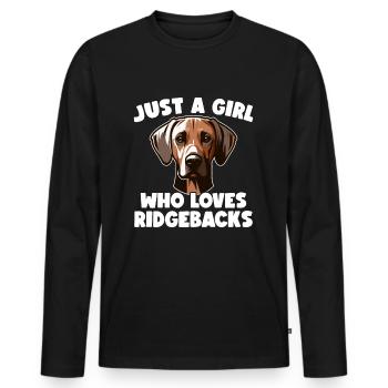 Rhodesian Ridgeback Girl Rhodesian Ridgebacks - T-shirt manches longues Premium bio Homme - noir - Devant - Nico (187cm)
