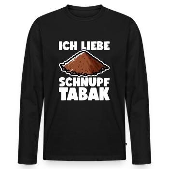 Schnupftabak - Männer Premium Bio Langarmshirt - Schwarz - Vorne - Nico (187cm)