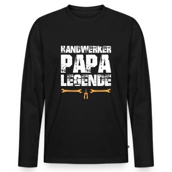 Handwerker Papa Legende - Männer Premium Bio Langarmshirt - Schwarz - Vorne - Nico (187cm)