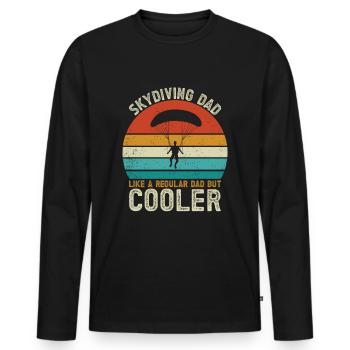 Fallschirmspringer - Männer Premium Bio Langarmshirt - Schwarz - Vorne - Nico (187cm)