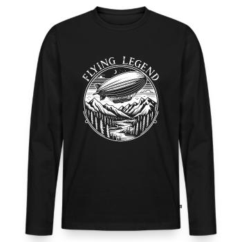 Dirigeable vintage – Flying Legend Retro Design - T-shirt manches longues Premium bio Homme - noir - Devant - Nico (187cm)