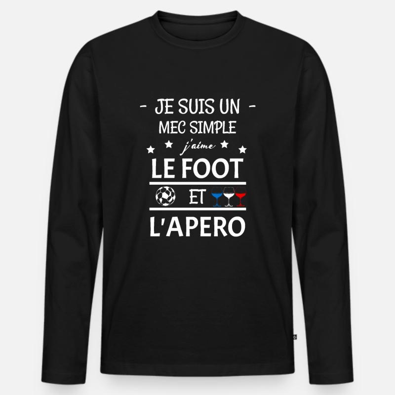 Fußball - Männer Premium Bio Langarmshirt - Schwarz