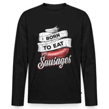 Sausage sausages - Men's Premium Organic Long Sleeve Shirt - black - Front - Nico (187cm)