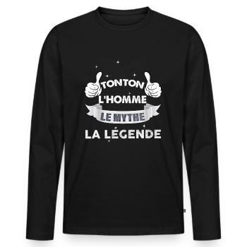 Uncle the man Humor idea Gift Toton Legend - Men's Premium Organic Long Sleeve Shirt - black - Front - Nico (187cm)